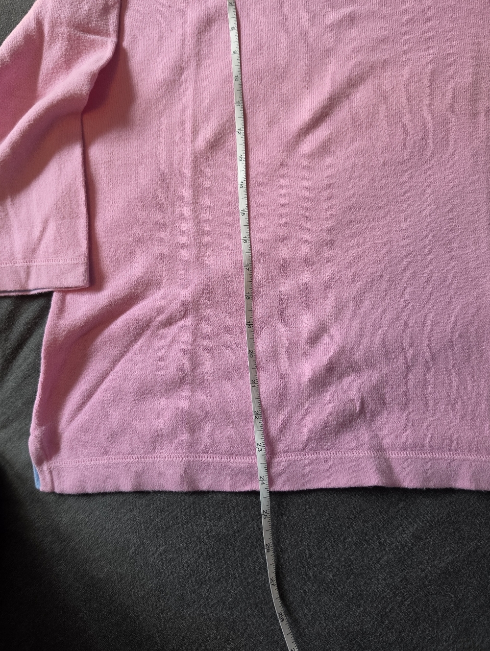 Pink Cashmere Blend Crewneck 3/4 Sleeve Lands' End Sweater - Picture 4 of 6